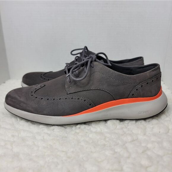 Cole Haan Grand Troy Wingtip Oxford Mens Shoes Size 10 Pavement Grey C33765 - Picture 3 of 10
